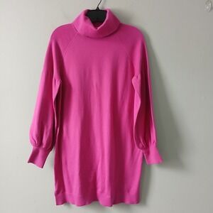 Shop the Mint Women's Size Small Pink Turtleneck Sweater Knit Dress Long Sleeve